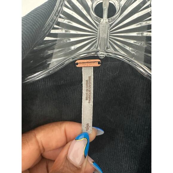 Free People Byron Corduroy‎ Blazer Jacket Black Single Breasted Basic Small - Picture 3 of 14